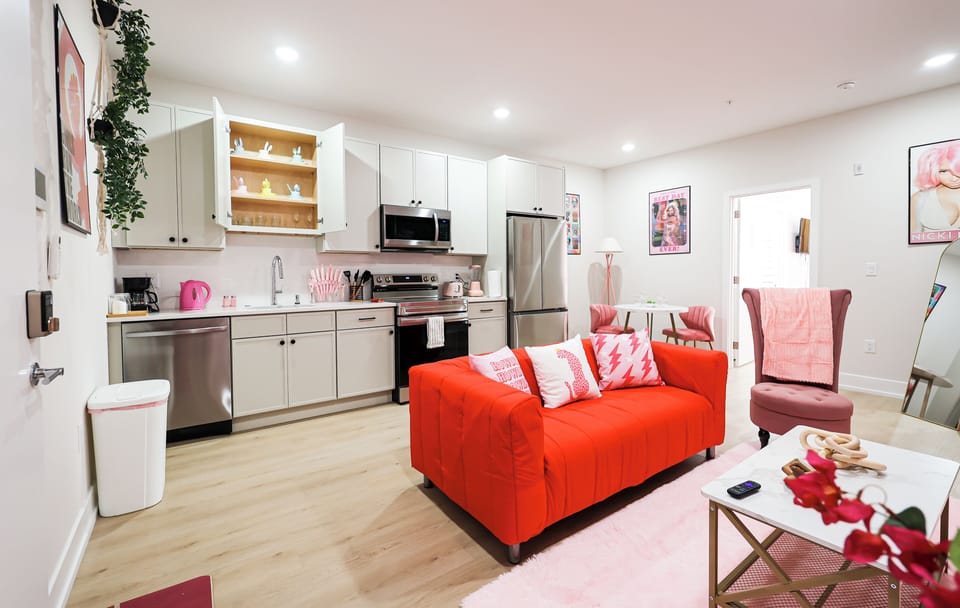 Comfortable seating arranged for conversation and relaxation.

