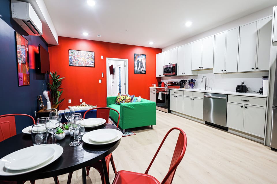 A living room near kitchen 
