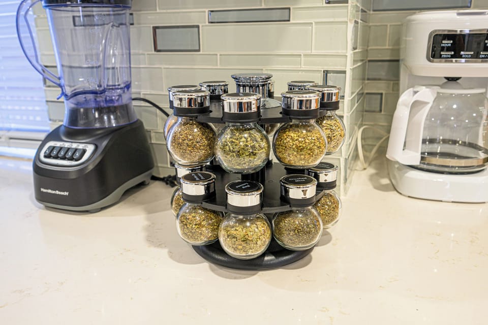 Spices jars to cook home food 