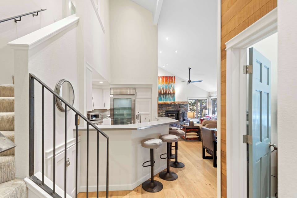 Gourmet kitchen with stainless steel appliances and stone counters!