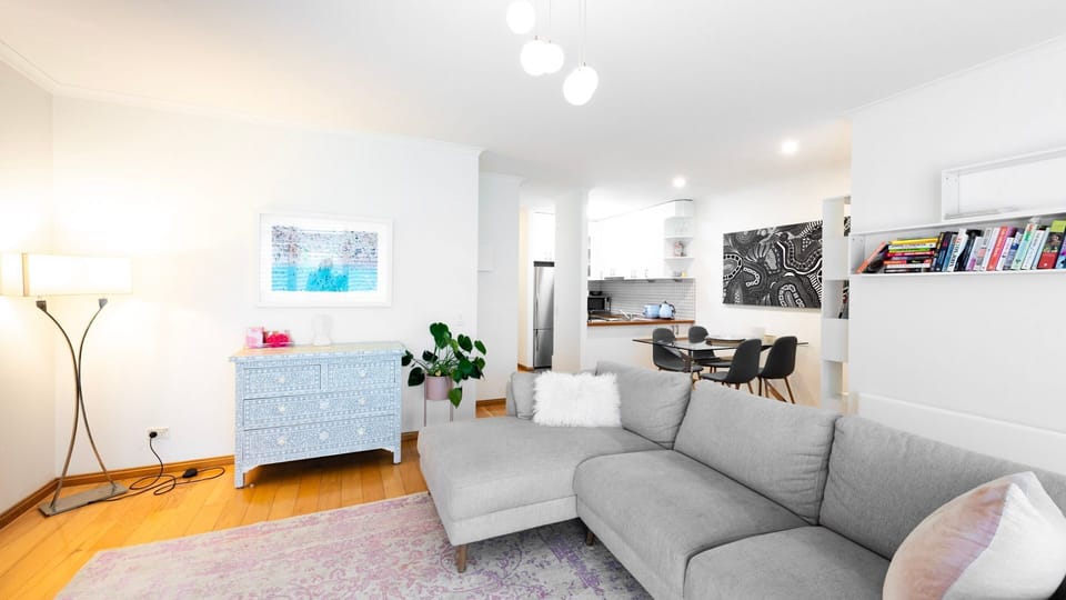 Open-plan living and dining space