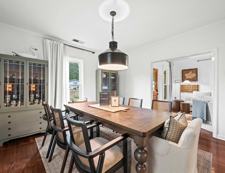 Dining room with table and seating for 8