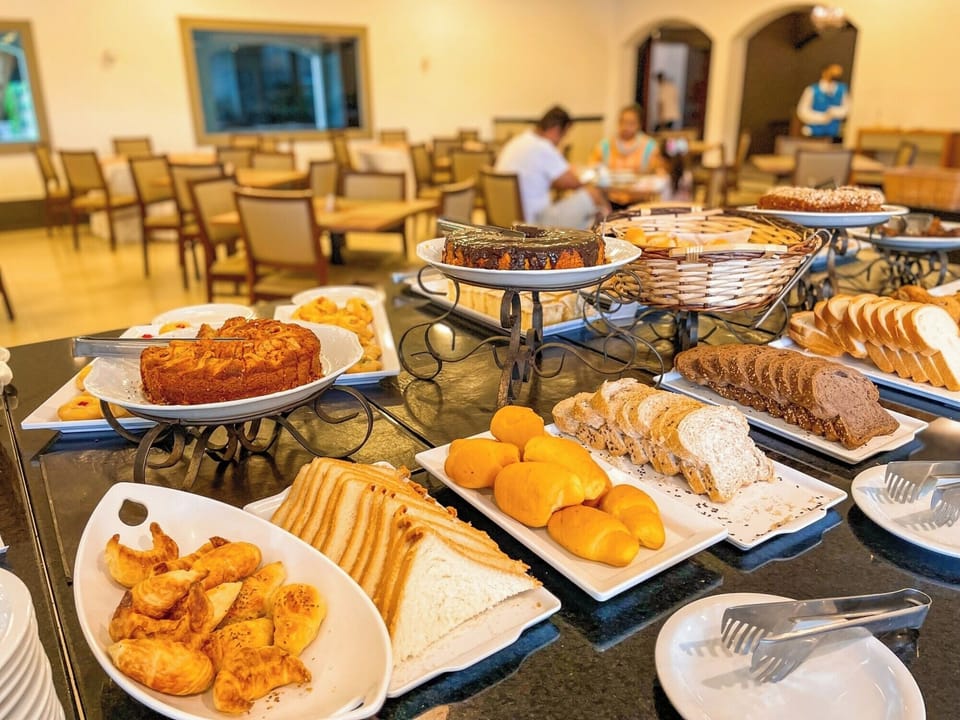 Start your morning with a plentiful breakfast buffet spread.