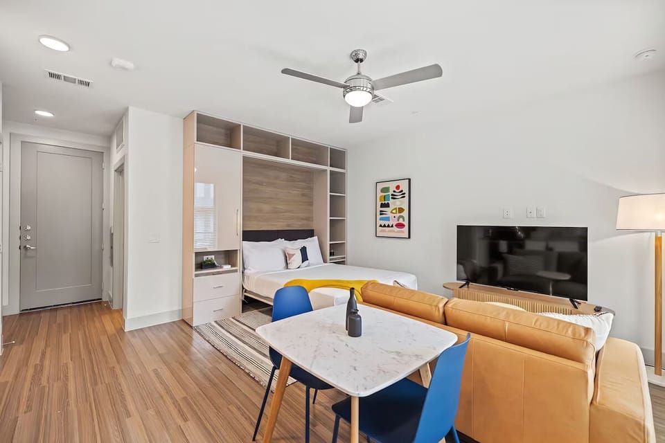 Gather for easy meals at the cozy dining nook.