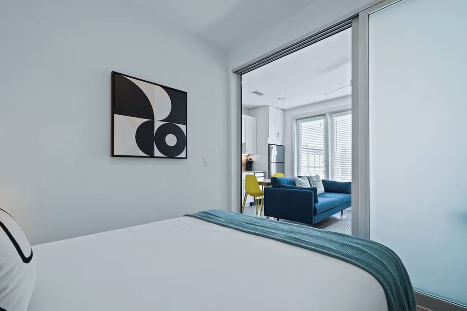 Settle in with comfortable bedding and an open, modern layout.