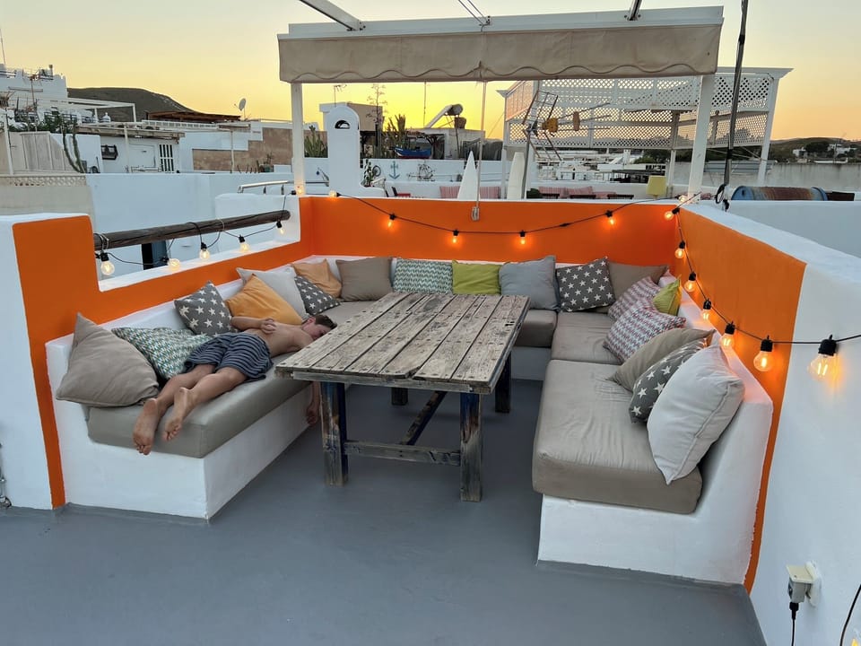 The roof terrace has plenty of seating for entertaining & star gazing!