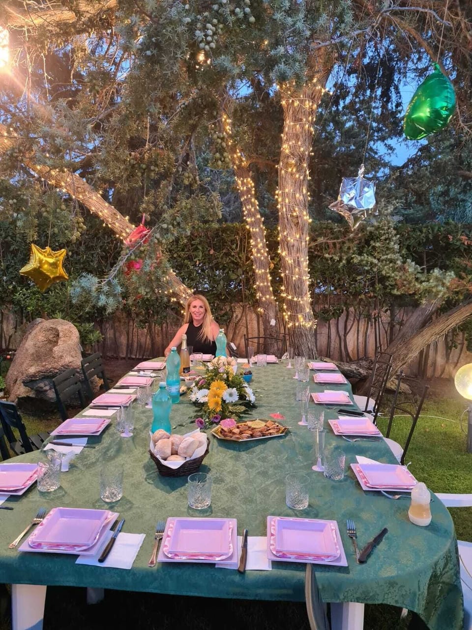 Outdoor banquet area