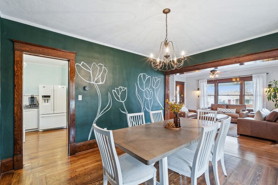 Dining table with seating for up to 8