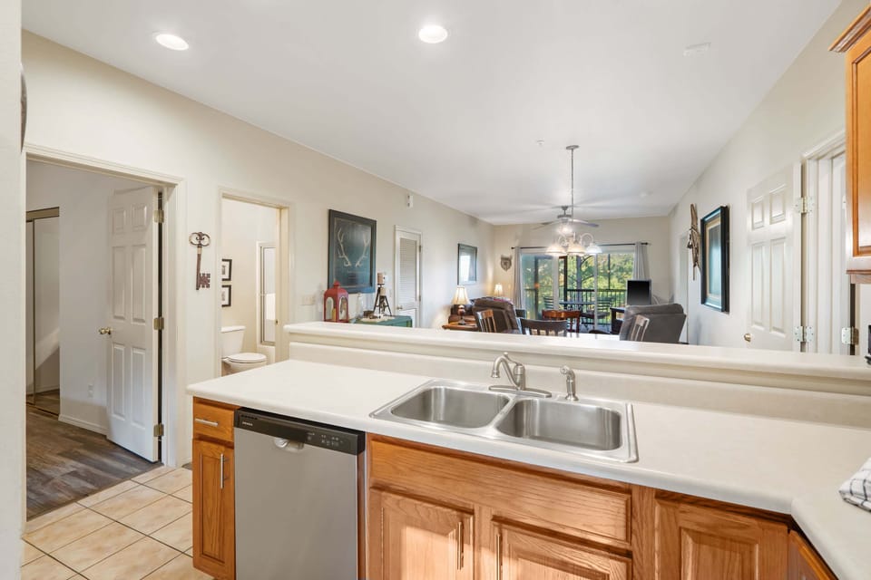 The warm, open kitchen offers ample space & all the comforts of home​