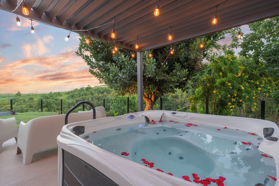 Slip into the spa and enjoy pure sunset-lit relaxation.