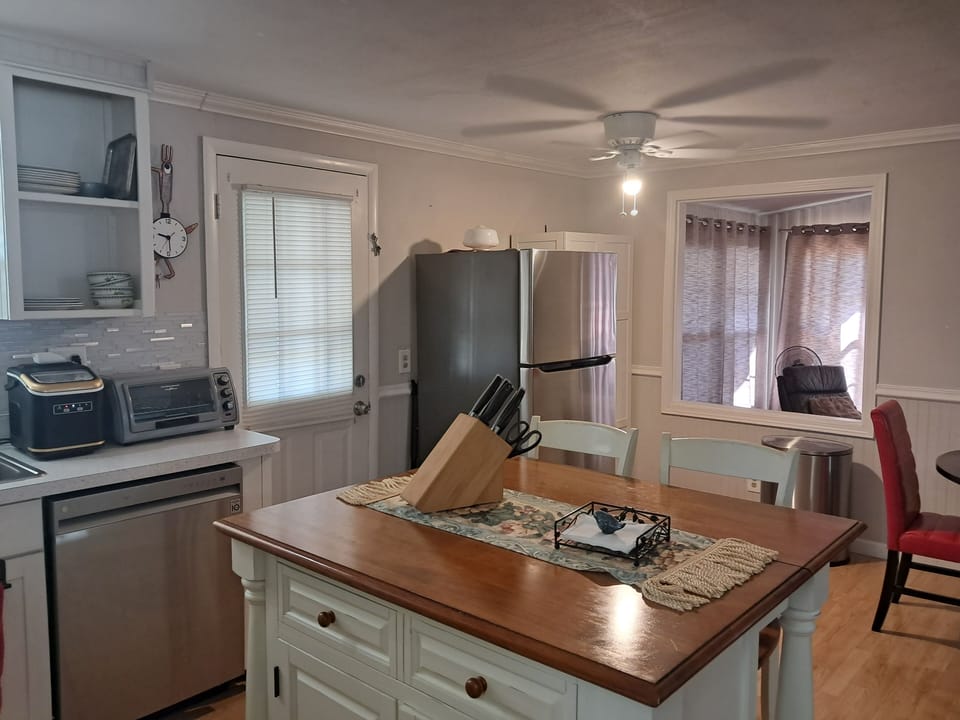 View of kitchen island