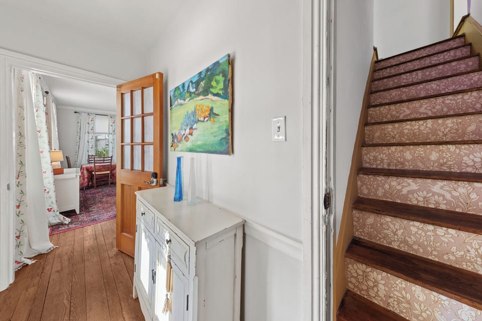 You'll enter here and head upstairs, you'll be given a key for the upstairs apt.