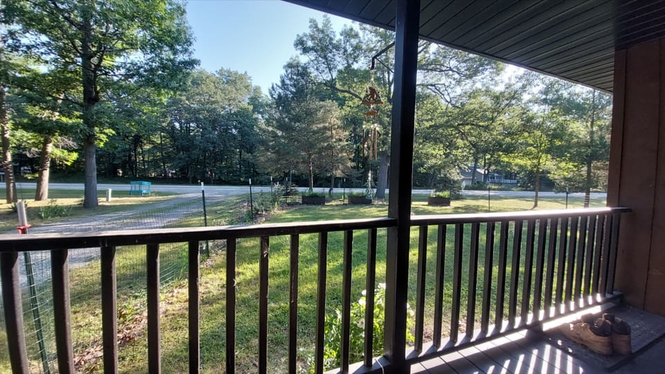 Enjoy AM coffee on the front porch
