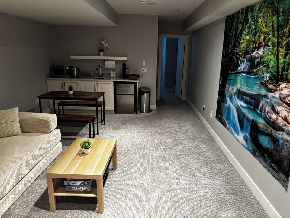 Living room/kitchenette in your private unit Raccoon.