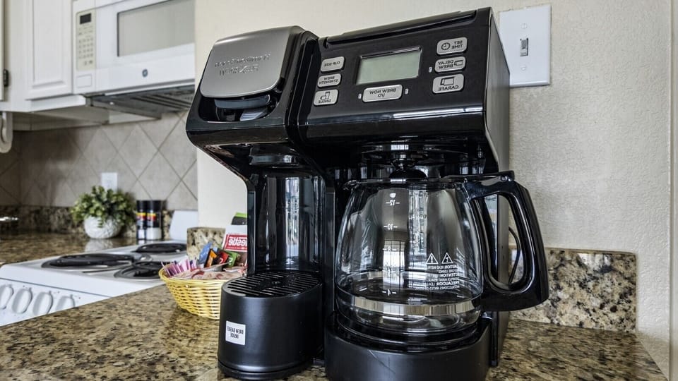 Start your day with your choice of drip coffee or Keurig—both available for your stay at Condo #292.