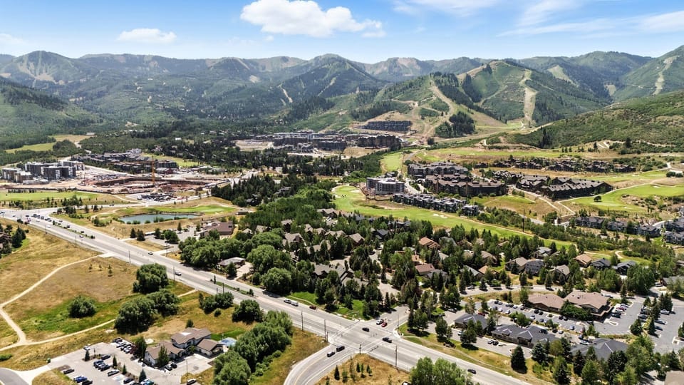 High view of the sunny mountains.