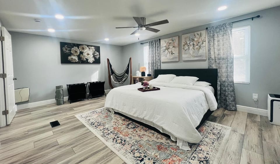 Luxurious king-size bed with  premium memory foam mattress for exceptional sleep