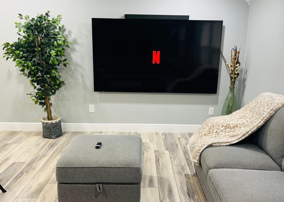 Massive 86-inch smart TV with Netflix, Amazon Prime, YouTube, and more