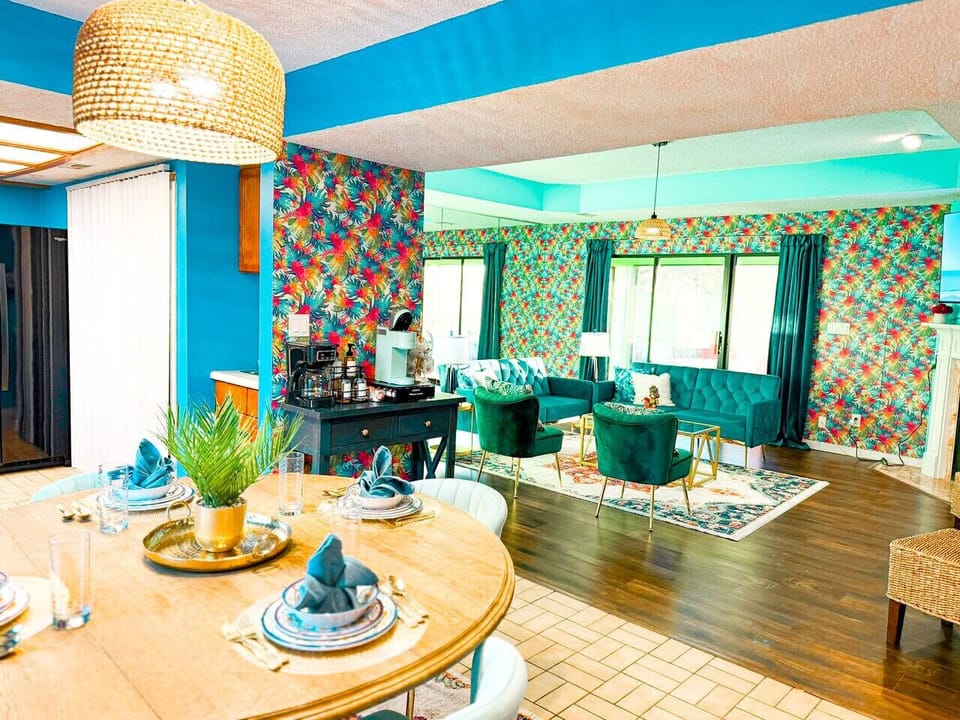 Large Open Dining Room and Living Is Perfect for Tiki Times at the Lake.