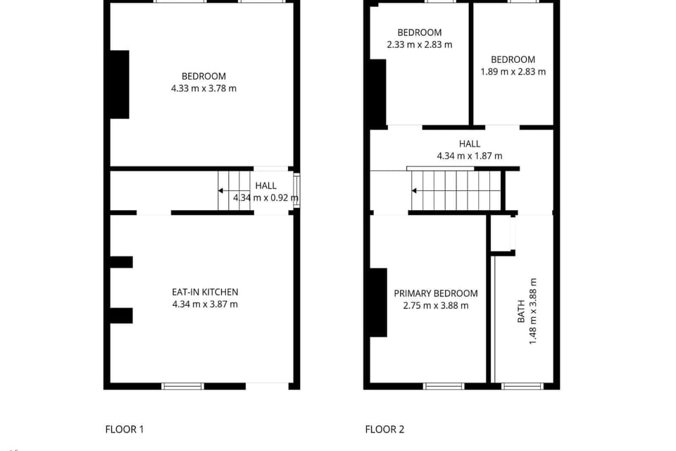 Clear floor plan showing the layout of the house.