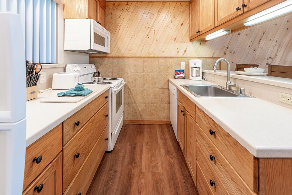 Start mornings with coffee and a simple, well-stocked cooking setup.