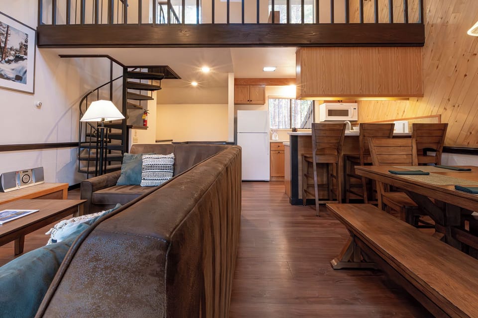 Stretch out after adventures in the open living and dining space.