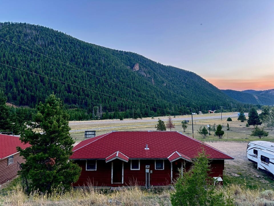 View from behind the cabin