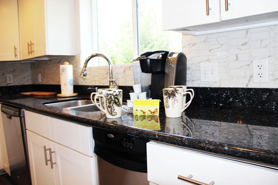 Complimentary coffee pods and tea from home and around the world.