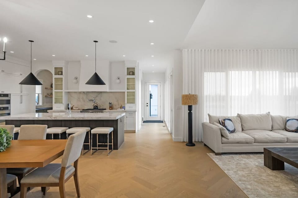 Main floor living and dining area.
