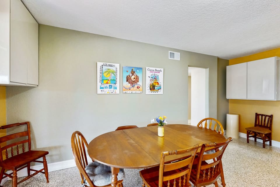 Dining table seats six