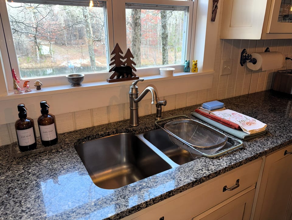 Dishes may be a chore but it's SO much easier with a relaxing view of the lake!