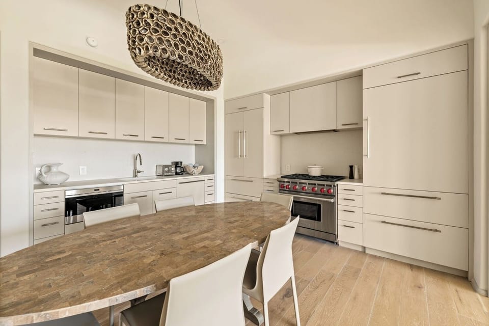 Gather around the spacious island for easy, social dining.