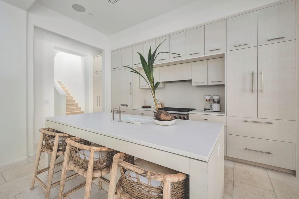 Cook and connect around the oversized island and gourmet range.
