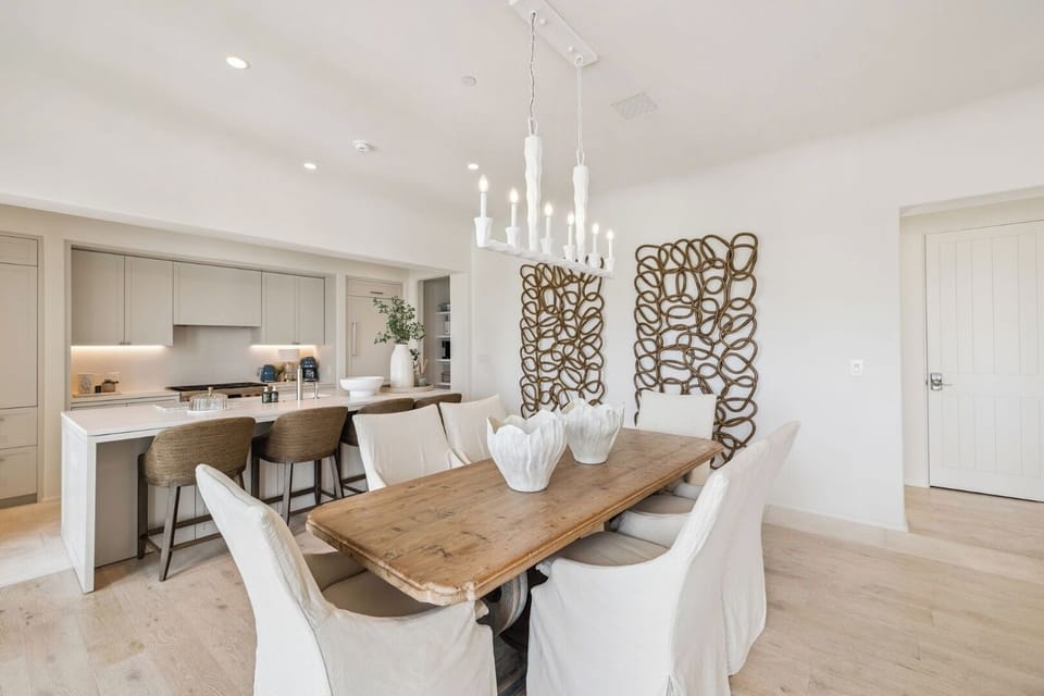 Set the table and linger longer under statement pendant lighting.