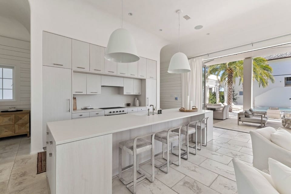 Gather around the oversized island for effortless meals together.