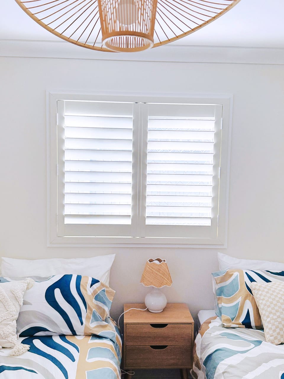 Bright room with a double and single bed, perfect for families or friends.