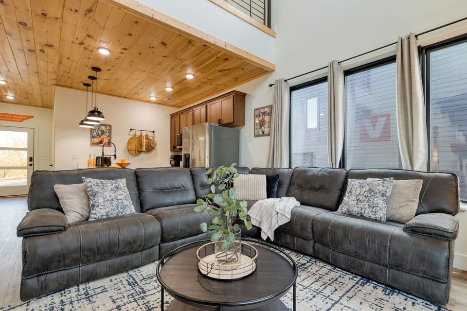 Open concept living space with modern interior design.