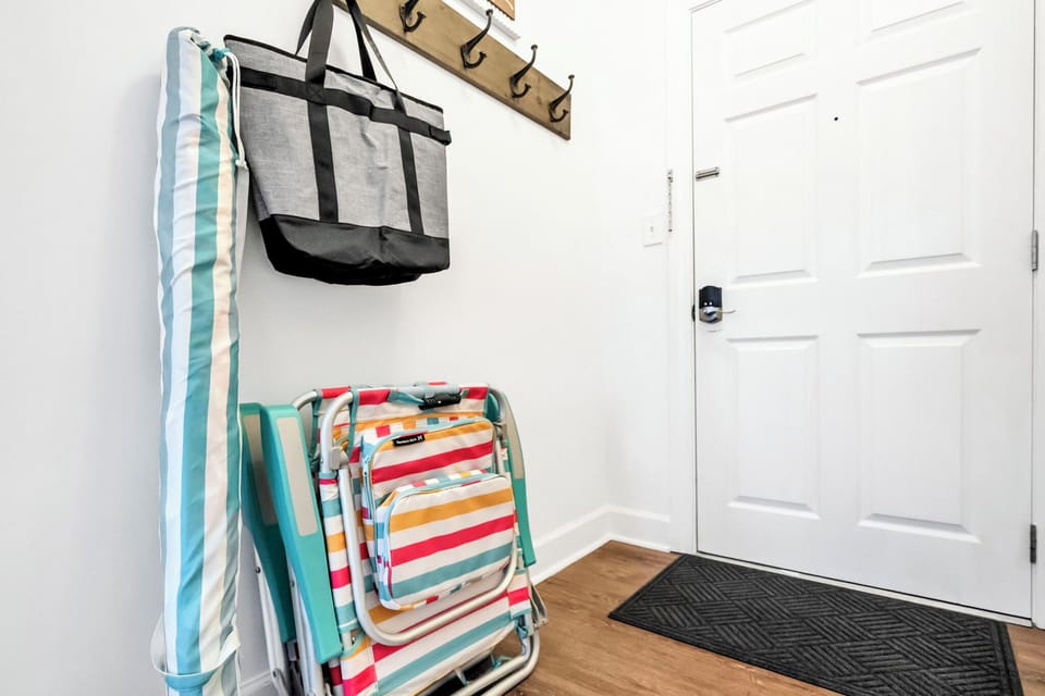 Pack light! Beach gear included.