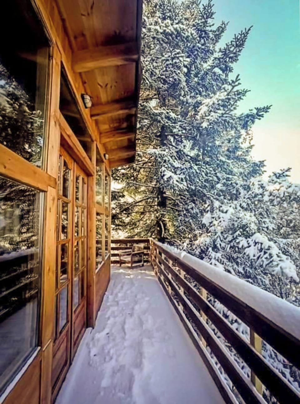 Step outside to your private balcony surrounded by forest views and crisp winter air.