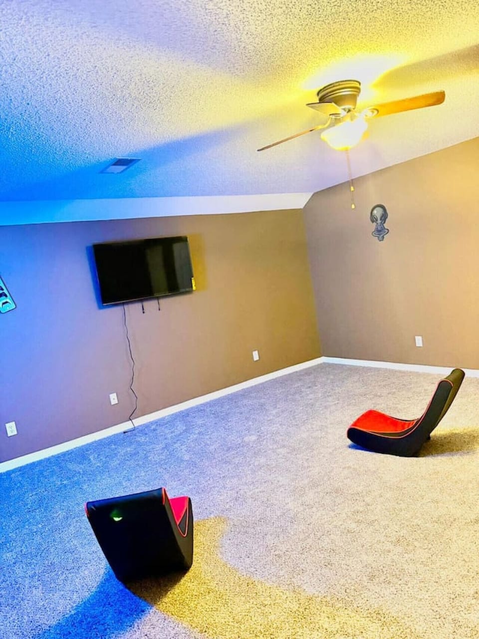 Bean bags and a TV—a hangout kids and teens will love.