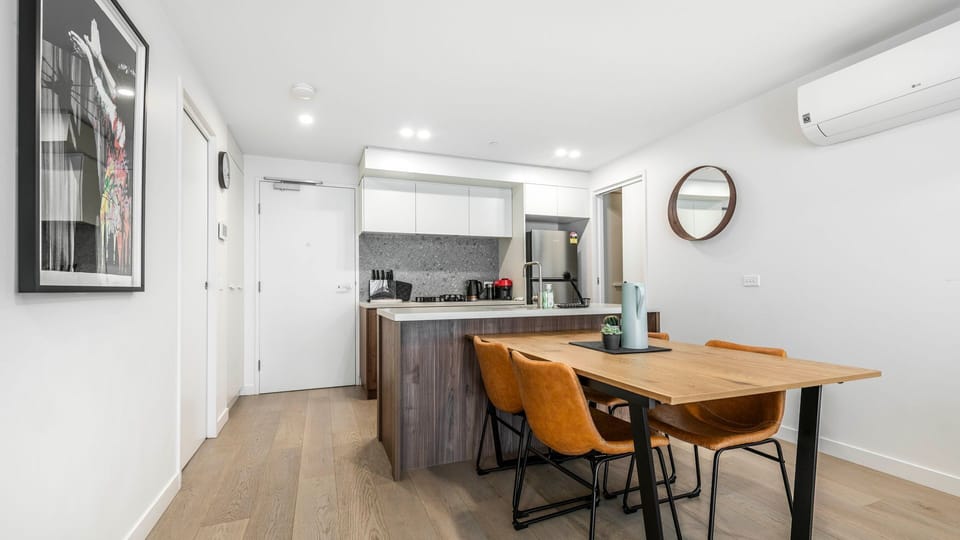 Bright dining area ideal for meals or remote work