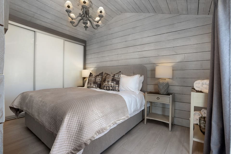 A super-king size bedroom at Priory Orchard, Essex