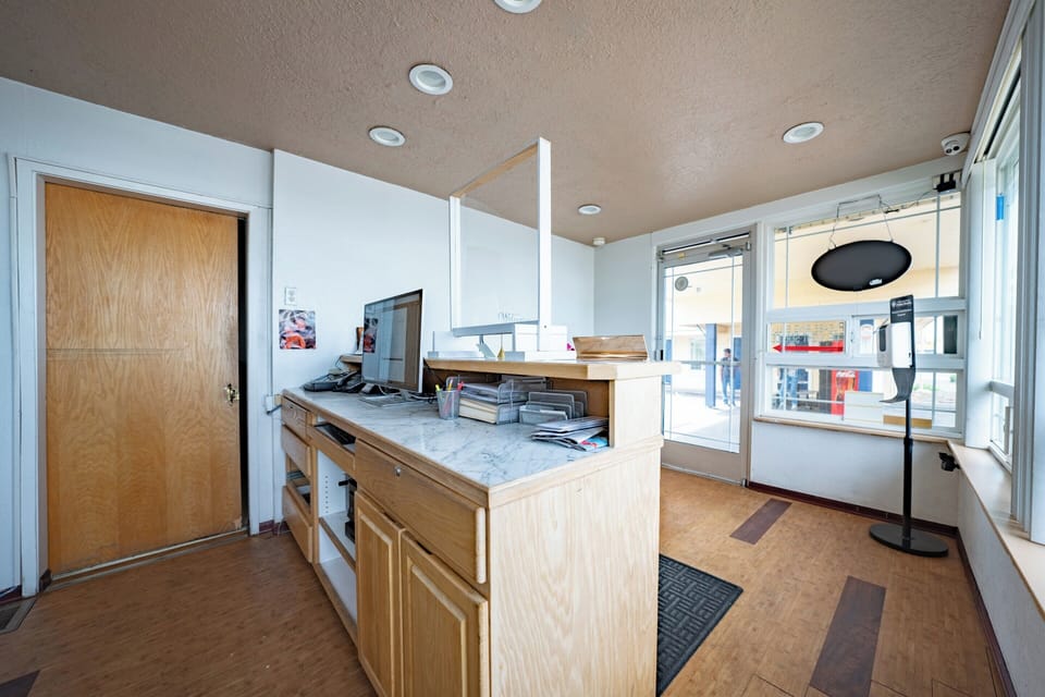 Check in quickly at the bright front desk welcome area.