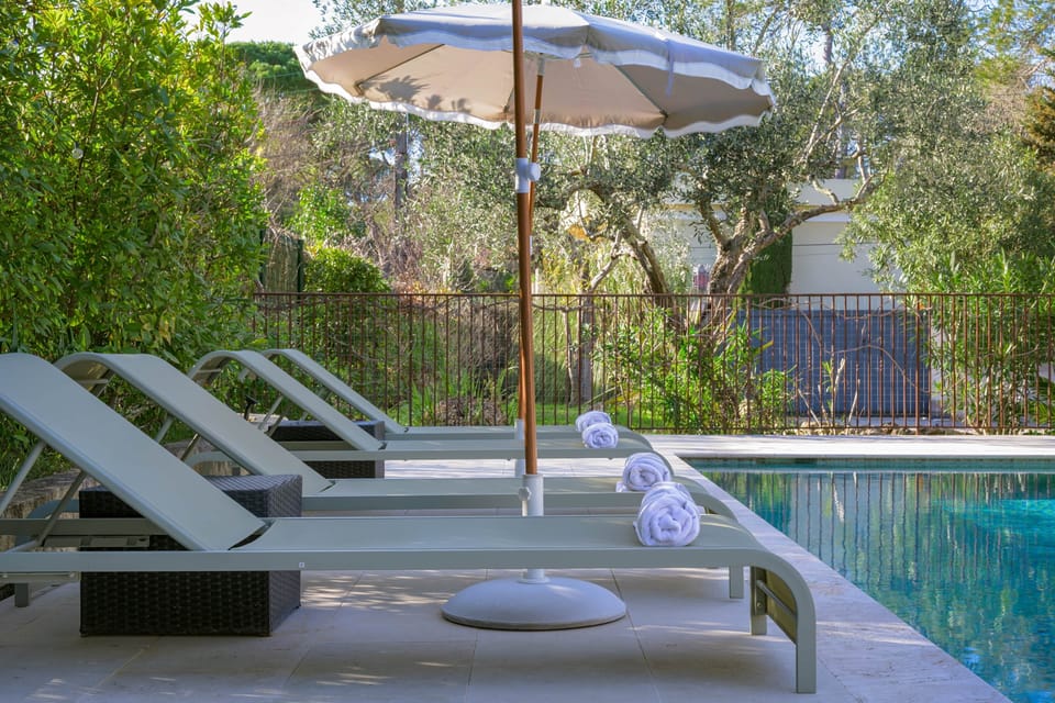 Sunloungers by the pool