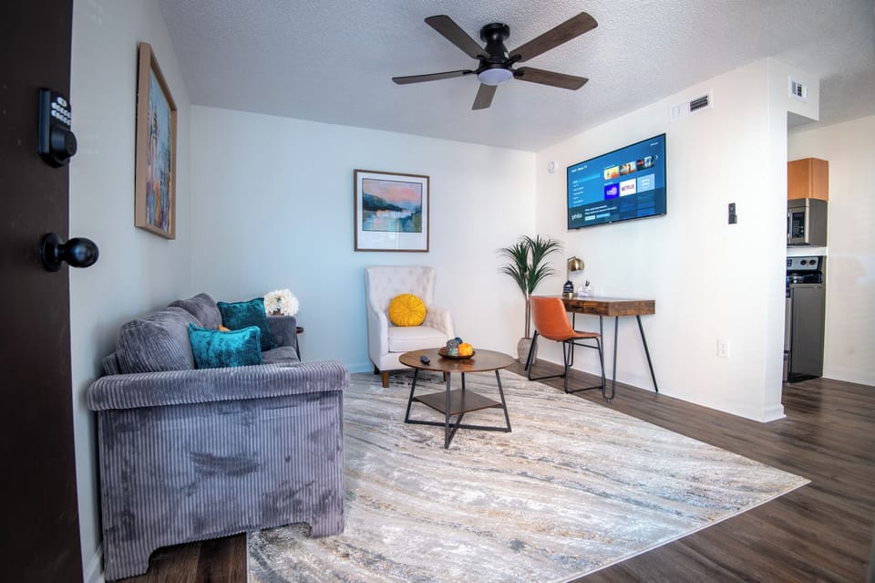 Open concept living space with modern touches and great natural light.