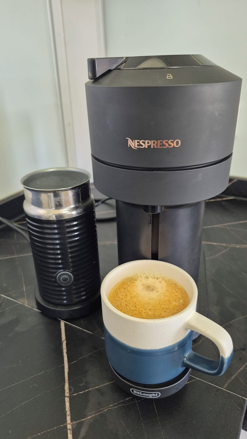 Nespresso coffee machine and milk frother