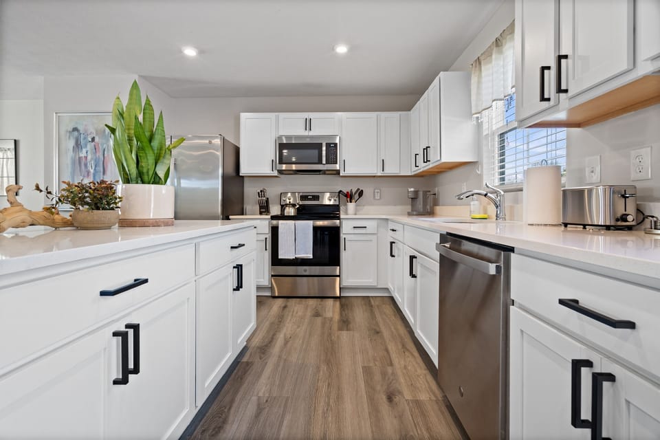 SS appliances, and granite counter tops