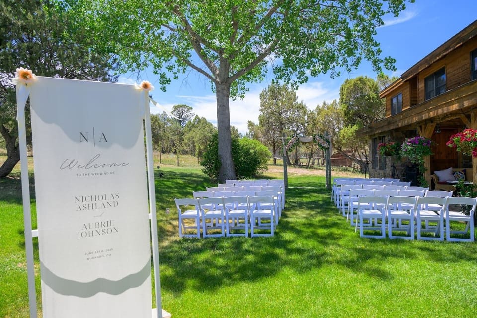 Outdoor banquet area