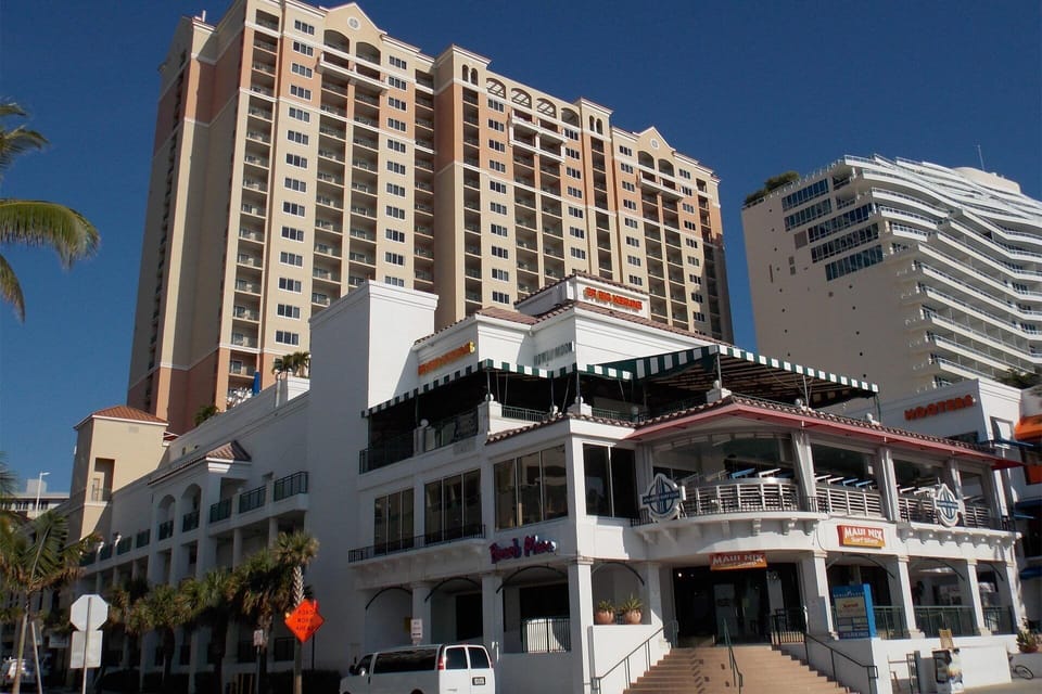 Beach Place with many restaurants and shops.