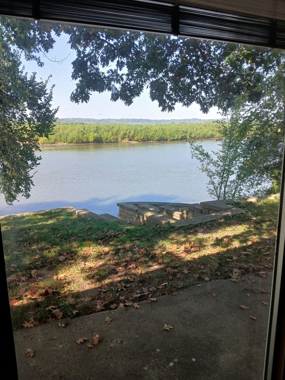 View of the river from window wall